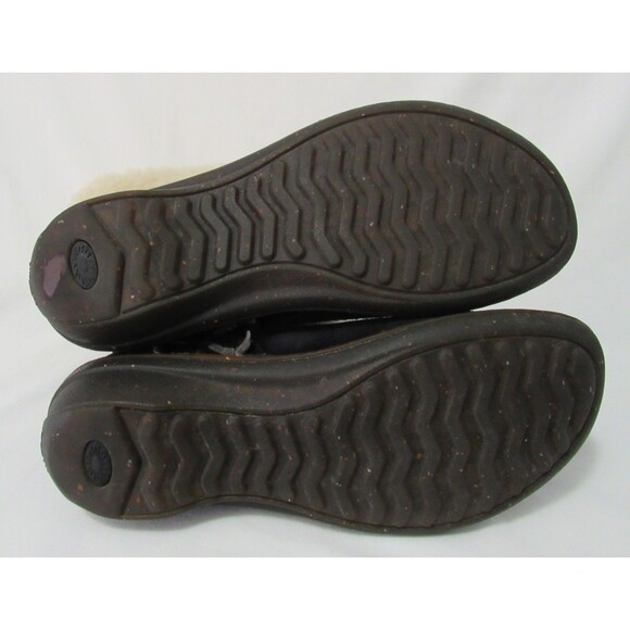 Ugg Black Suede Elijo Sheepskin Lined Boots Size 7 EUC - Picture 7 of 9